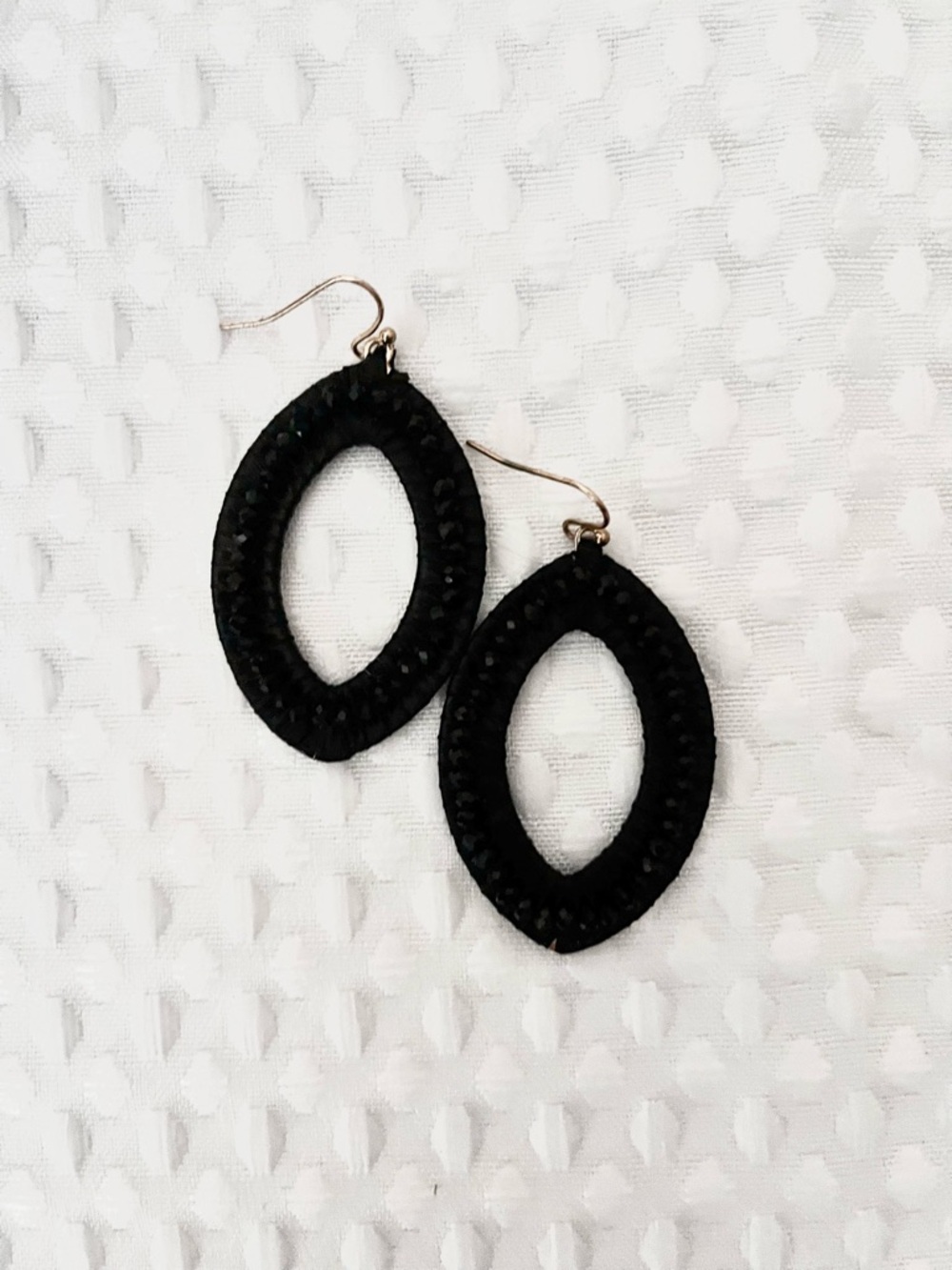 Chico's Black Open Oval Drop Earrings